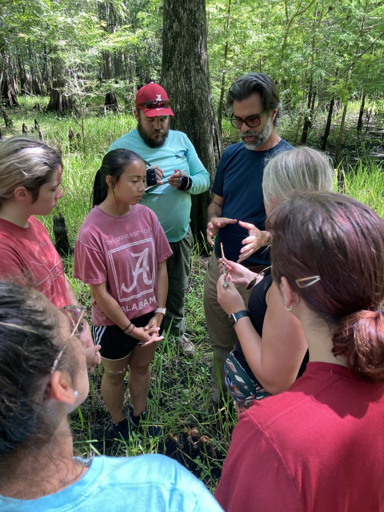 Drs. Matthew Therrel and Clay Tucker in the field with students in Florida