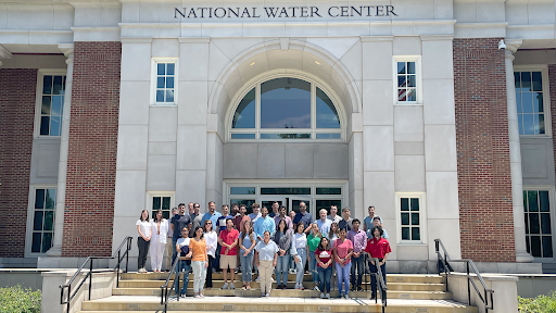 Students in the summer institute program in front of the National Water Center