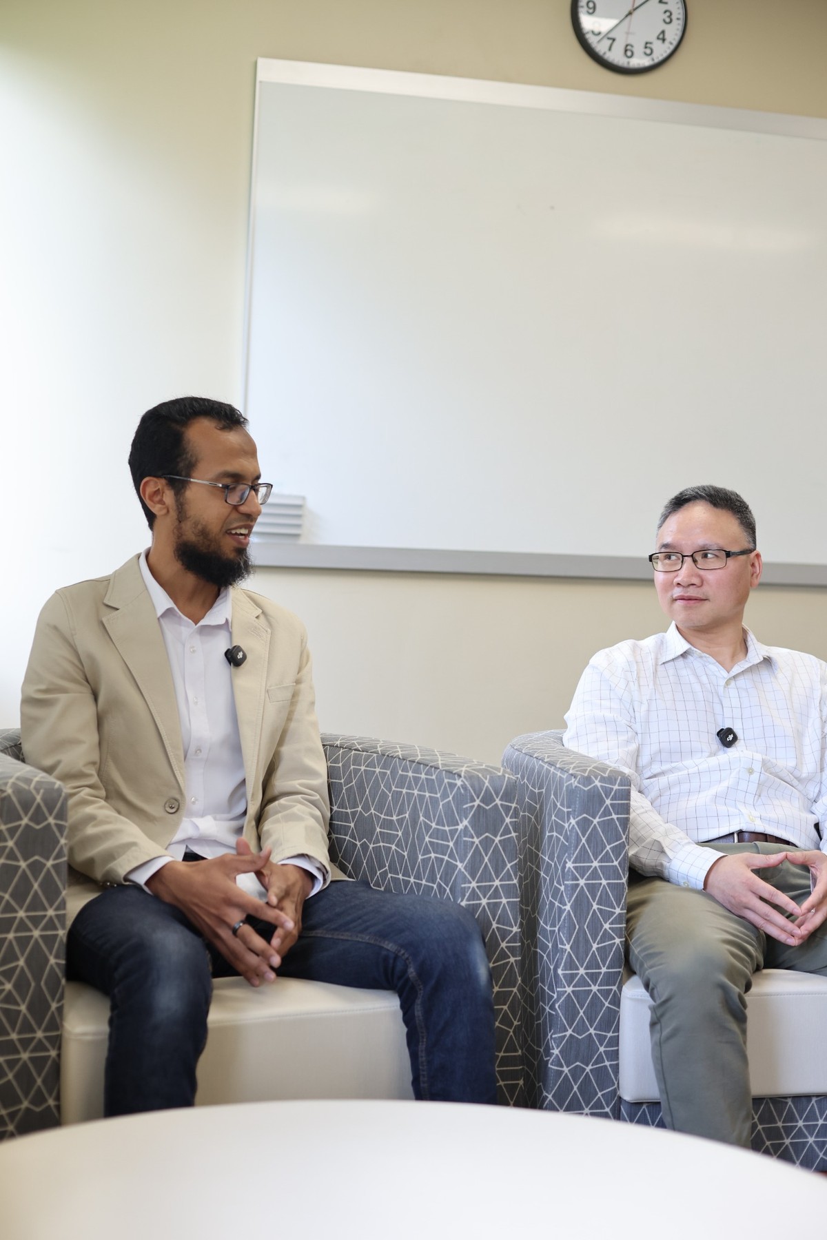 Dr. Mohamed Fathi Said and Dr. Wei Zhang sit for an interview.